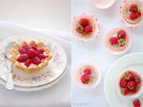 Sinemage Diptych raspberry tartlettes