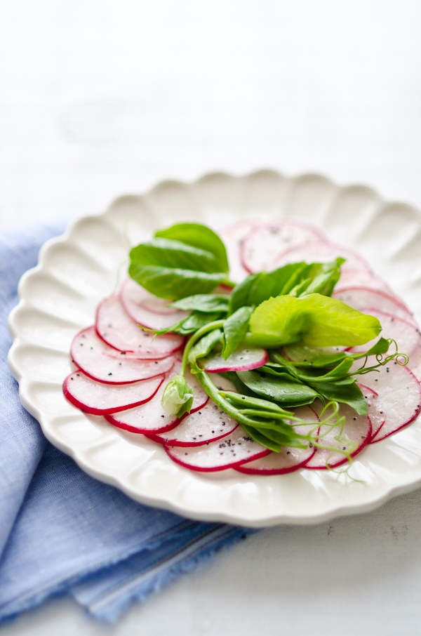 Radish and Snow Pea Shoot Salad | At Down Under | Viviane Perenyi